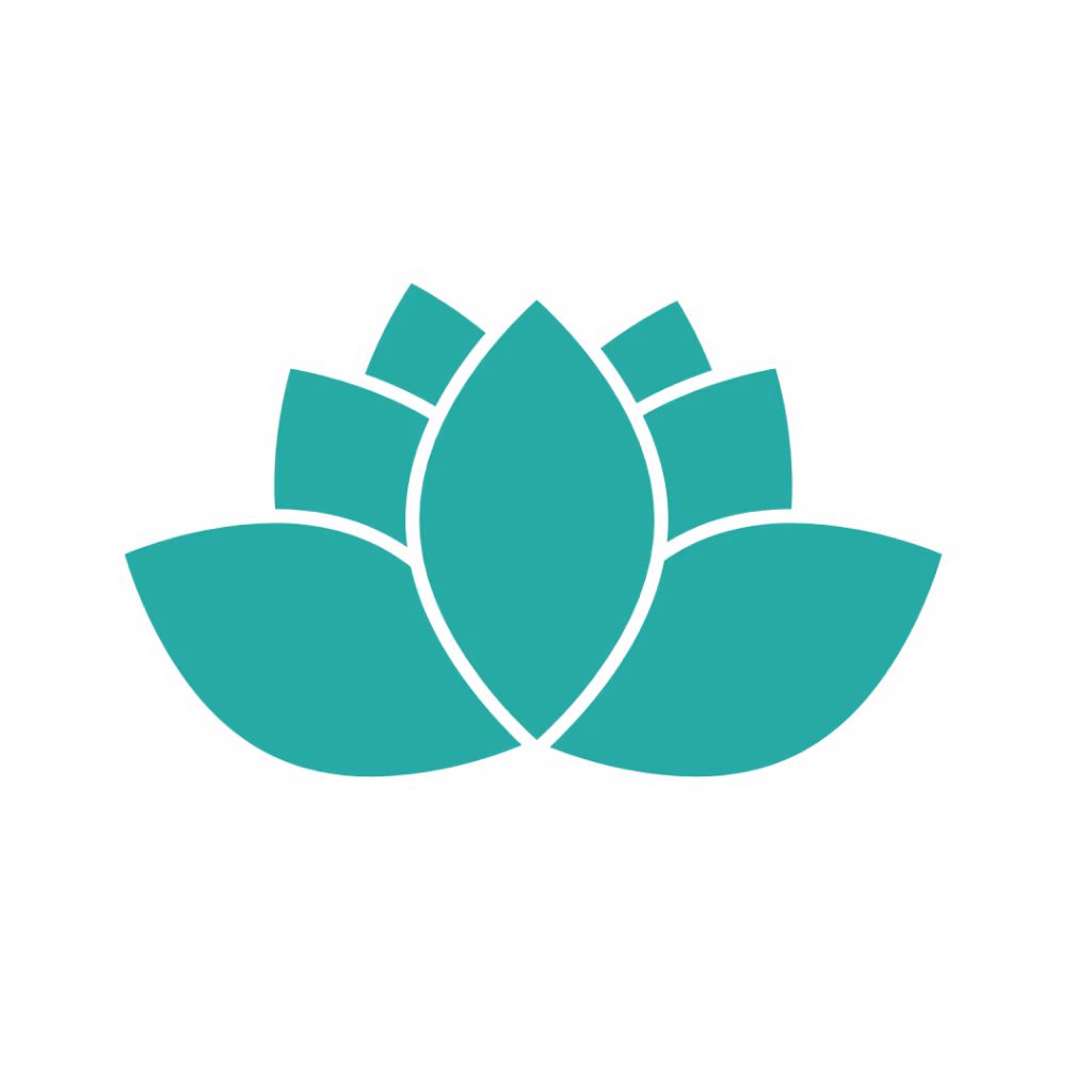 Icono de flor de loto verde azulado