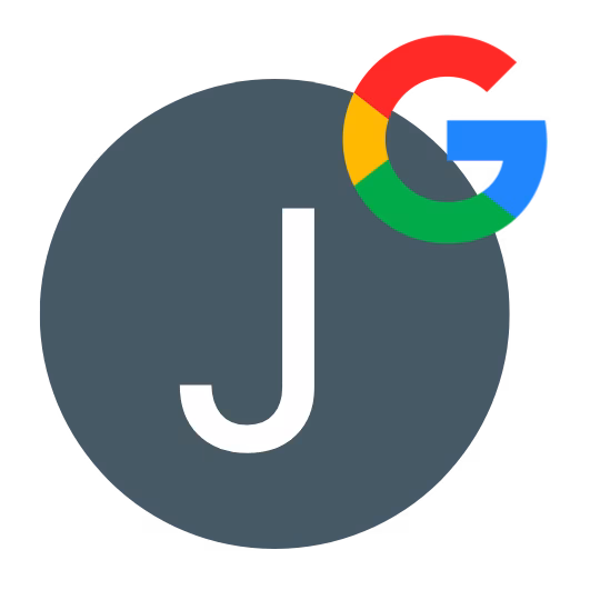 Avatar de reseña de Google con la inicial J