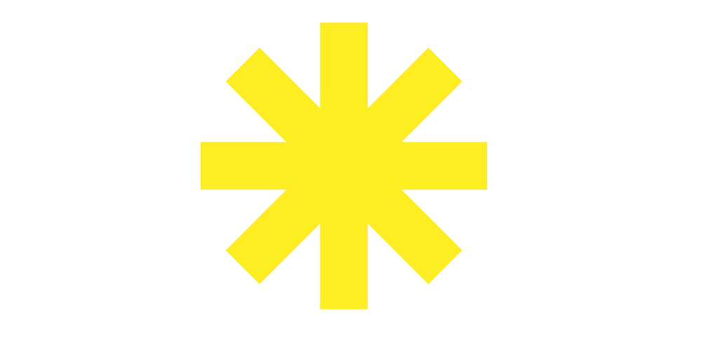 Icono de asterisco amarillo sobre fondo negro